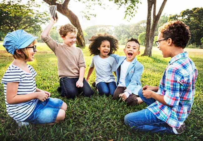 playing outside can be a great small group activity for preschoolers