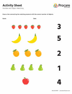 preview of the number and object matching preschool activity sheet