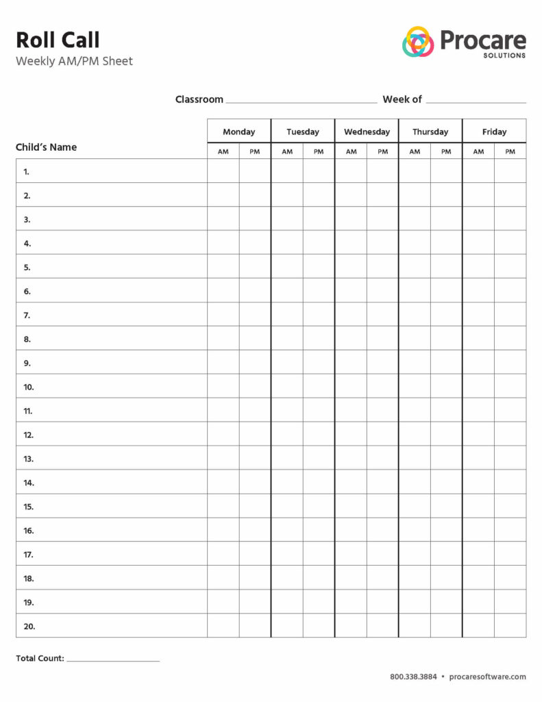 Roll Call/Attendance Sheets | Procare Solutions