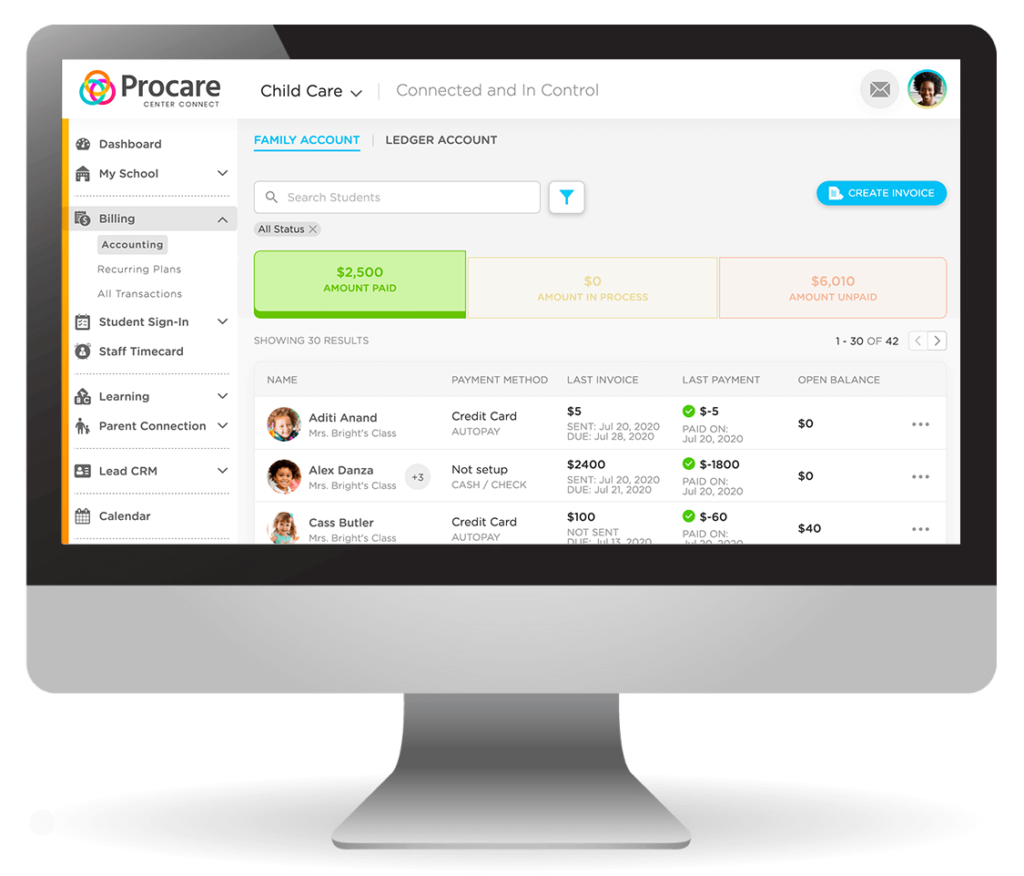 Procare Daycare Bookkeeping - Screenshot