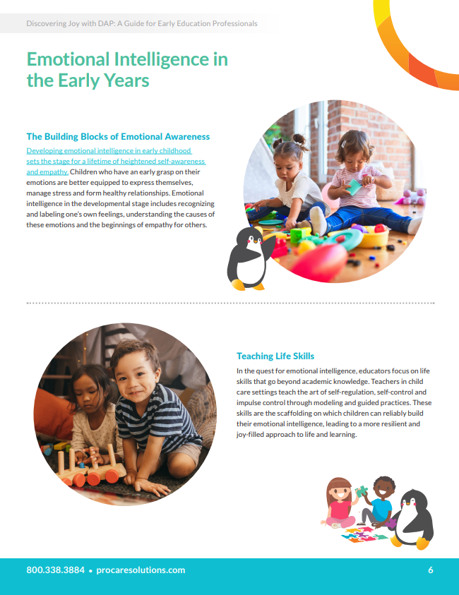 preview of the DAP ebook with the title "Emotional Intelligence in the Early Years"